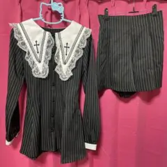 MARS うさぎみく コラボ BIG襟刺繍セットアップ MARS うさぎみくコラボBIG襟クロス刺繍 セットアップ