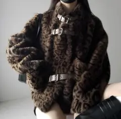 meemselect レオパードボリュームファーコート