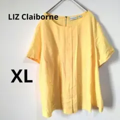 LIZ Claiborne　【LL】イエロー 半袖　ブラウス　タック