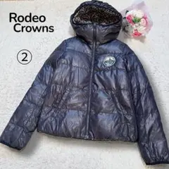 【ロデオクラウンズ】リバーシブル　ダウンジャケット　軽量　裏地総柄　ブラック　M
