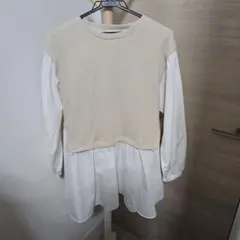 GU　レイヤードデザイン　長袖トップス