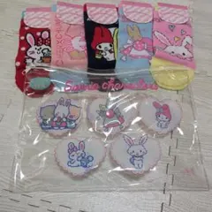 新品　サンリオキャラクター　ソックス 5足セット 靴下　ポーチ付き