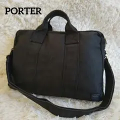 【美品】PORTER ポーター スモーキー 2WAYブリーフケース 黒 2層のサムネイル