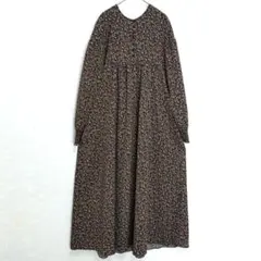 【ニコアンド】2wayアソート柄ワンピース・F・黒　黄色花柄