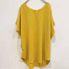 【美品】カリテ リブカットソー マスタードイエロー Vネック ドルマン M