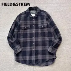 好配色FIELD&STREAM オンブレ ヘビーネルシャツ シャドー 黒青 L 好配色FIELD&STREAM オンブレ ヘビーネルシャツ シャドー 黒青 L