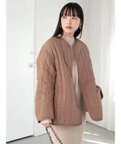 アースミュージックアンドエコロジー　ボアキルティングリバーシブルコート　M