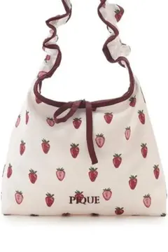 ジェラートピケ ストロベリー柄ミニバッグ