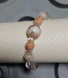 天然石 ブレスレット ☆ 桜瑪瑙、水晶