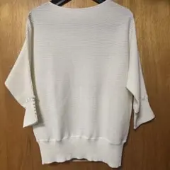 ホワイト 薄手ニット M