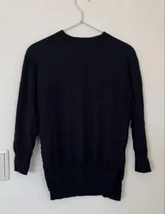 最終値下げGALERIE VIE 薄手クルーネックニット　ネイビー　S