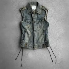 00s Side Lace Up Stud Denim Sleevelessのサムネイル