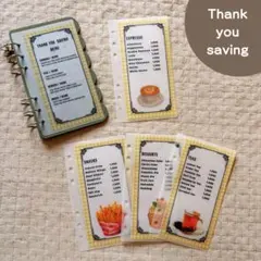 バインダー貯金 Savingリフィル Thank you/Cafe