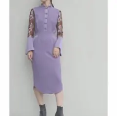 Botanical Lace Sleeves Mandarin Dressのサムネイル