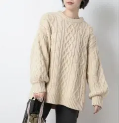 ◎ FREAK'S STORE クルーネックケーブルニット