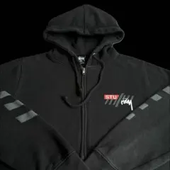 “ssリンク” STUSSY ジップアップ プリント BLACK パーカー
