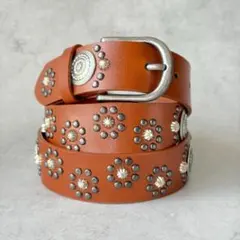 スタッズベルト ﻿ウエスタンベルト アメカジロック y2k ブラウン