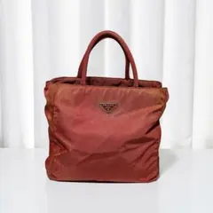 プラダ PRADA トートバッグ ナイロン 三角ロゴ レッド Y2K おまけ付き