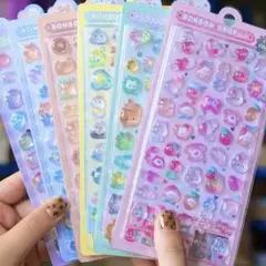 BONBON DROPシールセット6枚 ボンボンドロップシール ぷくぷく 立体