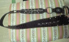 AYA様購入予定品ダークブラウン クロコダイル風ベルト スタッズ付き