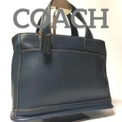 極美品 オールドコーチ トートバッグ ハンド 手提げ レザー ネイビー 9309