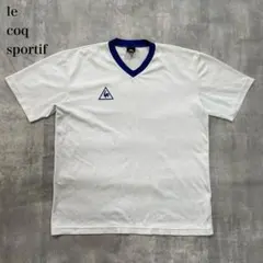 ルコックスポルティフ【L】半袖Tシャツ Vネック ロゴ刺繍 メッシュ 吸汗速乾