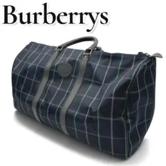 Burberrys ボストンバッグ チェック柄 ネイビー メンズ