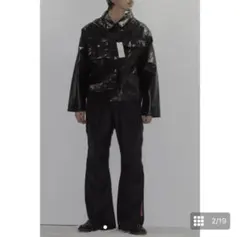 pvc加工　ブラックデニムジャケット