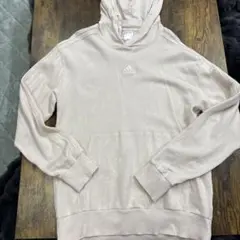 adidas 薄ピンク　フード付きパーカー