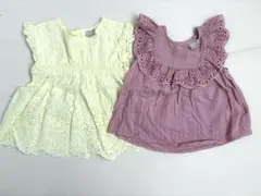 petit main フリル刺繍トップス2点セット　90cm