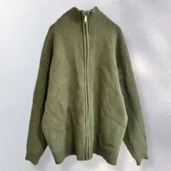 ナノユニバース ウール混 ニットトップス フルジップ ハイネック F《c26