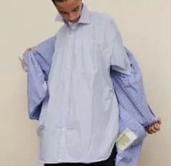 SSZ A.H ビッグシャツ AH brochure 長谷川昭雄 ストライプ 青