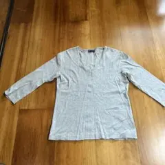 【お値引き】Ralph Lauren グレー Vネック 五分袖 Tシャツ