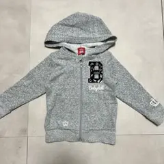 BABYDOLL パーカー 90 フード付き グレー ジップアップ