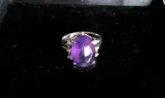 ヴィンテージシルバーリング　天然石　AM silver 刻印有り 10号 極美品