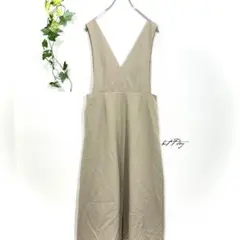 GU ジーユー ジャンパースカート ワンピース ベージュ Lサイズ カジュアル