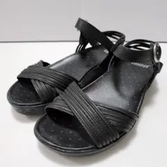 【良品】カンペール レザー バックル コンフォートサンダル ブラック 22.5