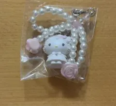 サンリオ　ホワイト　フリルデザイン　シークレットストラップ 　ハローキティ