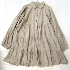 メリージェニー ティアード ワンピース チュニック 長袖 コットン