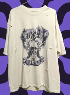 GIDEAL. clash scull print t shirt white3のサムネイル