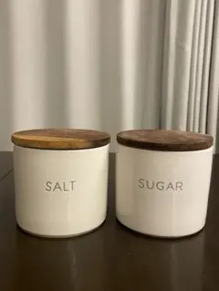 ニトリ 磁器キャニスター 350ml SALT＆SUGAR 2個セットのサムネイル