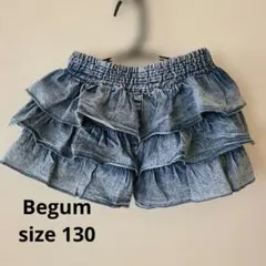 デニム風フリルショートパンツ size130
