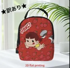 ☆新品・訳あり　ペコちゃん　いちご柄　ランチショルダーバッグ　赤・レッドカラー☆のサムネイル