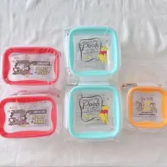 【新品】ミッキー＆ミニー くまのプーさん チプデ　タッパー　5個セット　お弁当箱