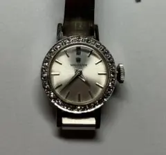 【美品!!】14金 金無垢 k14W.G ダイヤベゼル ウォルサム 腕時計OH済のサムネイル