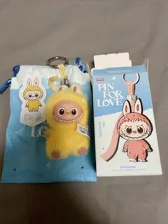 イニシャルラブブ ぬいぐるみペンダント LABUBU イエロー P 新品