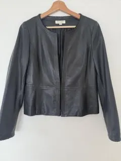 MIA CARNA ラムレザー ノーカラーレザージャケット　13号 レザージャケット レディース ノーカラー プレゼント ギフト 7F