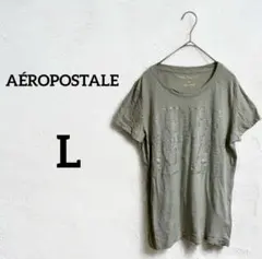 海外古着♡AÉROPOSTALE【L】ラメ グレー Tシャツ