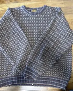 古着 Eddie Bauer 80s ウールニット バーズアイ　黒タグ