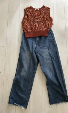 【Thevon.】デニム　フリンジトップス セット